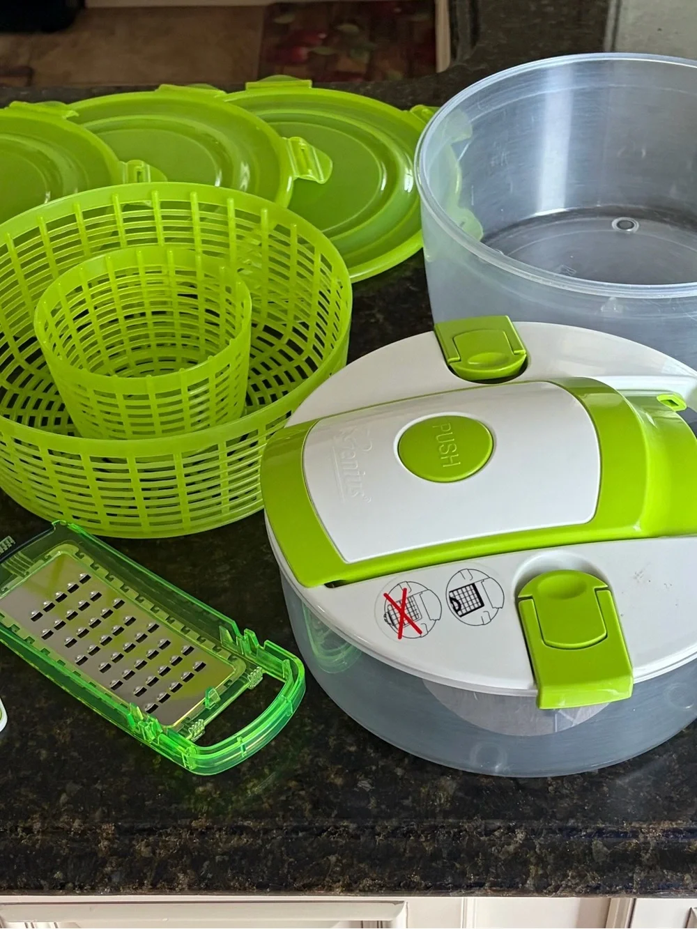 Multi-Function Green Salad Spinner and Food Prep Set